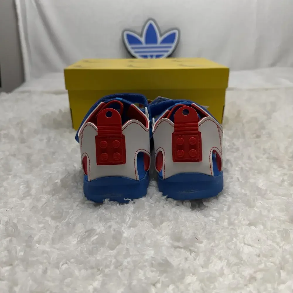 LEGO x adidas Captain Toey J 'Bright‎ Blue Red' Size 6 GY5090 Sandals Boys New